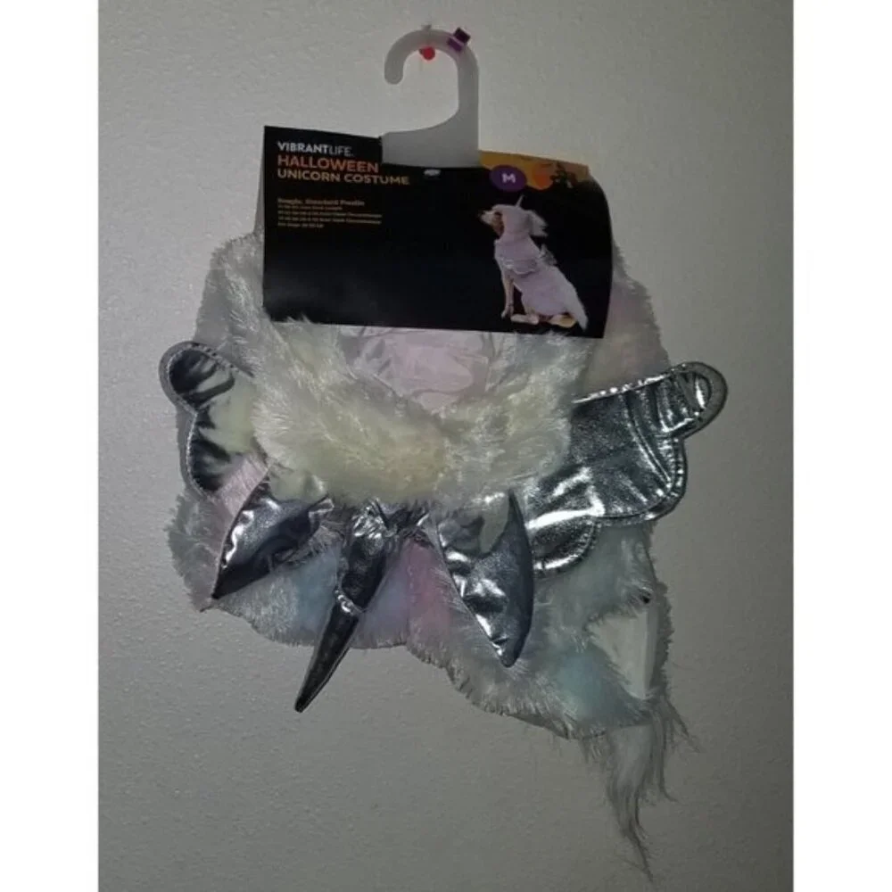 NEW Unicorn Costume Pet Size Medium Dog (20-50 lbs) Halloween Vibrant Life 1 pc